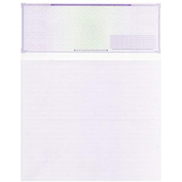 Compuchecks - 250 High Security Blank Check Stock Paper - Print on Top - Easy and Secure From Your Computer - Business Paper Weight #70 (Purple Mazed)