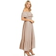 thumbnail image 3 of Women's Boho Peasant Dress Off Shoulder Short Sleeve Ruffle Maxi Dresses, 3 of 5