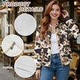 thumbnail image 6 of COEQINE Womens Cropped Bomber Jacket Full Zip Loose Fit Bomber Winter Coat Trendy Stand Collar Varsity Jackets Shackets Outerwear Dressy Fall Clothes, XX-Large, Brown Camouflage, 6 of 7