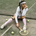 thumbnail image 7 of Knee High Socks for Women Men Athletic - 90s Style Peace sign Retro Thigh-High Black Sole Comfort Breathable Long Socks for Casual Travel Running, 7 of 7
