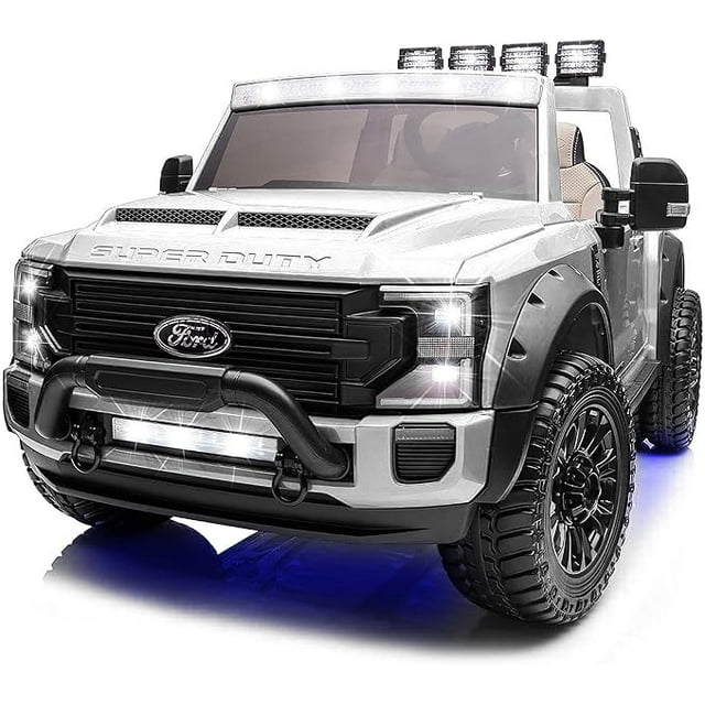 VOLTZ TOYS Licensed Ford F450, 24V 2-Seater Electric Kids' Ride On Car with Parental Remote Control, LED Lights, Leather Seat and MP3