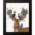 thumbnail image 2 of Fab Funky 12x14 Black Modern Framed Museum Art Print Titled - Deer Birdkeeper, Blue Pigeons, 2 of 5