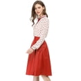 thumbnail image 4 of Blusa Mujer Allegra K Cuello Volantes Lazo Manga Larga Beige L, 4 of 6