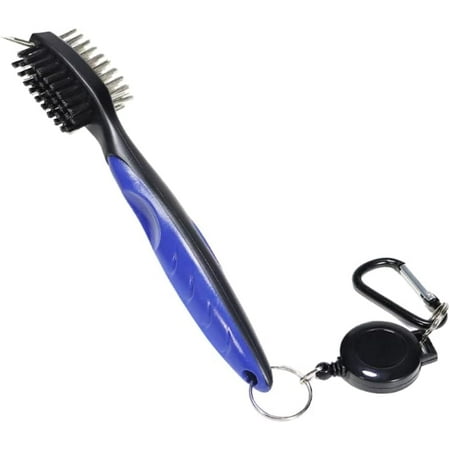 Golf Club Brush Long Handle Double Sided Golf Rod Golf Cleaner Golf Cleaning Brush Golf Club Aids with Keychain Golf Club Brush Cleaner for Iron Golf Club Cleaner Retractable Golf Brush