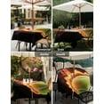 thumbnail image 5 of Tennis Rectangle Outdoor Tablecloth, Waterproof Table Cloth Cover with Umbrella Hole and Zipper, Modern Sport Glowing Ball Black Background Table Protector for Patio Party Picnic 60"x102", 5 of 6