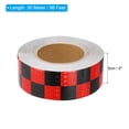thumbnail image 2 of Uxcell Reflective Tape, 2"x98 Ft Waterproof Reflective Tape Warning Safety Tape Reflector for Trucks, Grid Red Black, 2 of 6