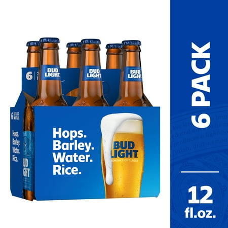 Bud Light Beer 6 Pack Beer 12 Fl Oz Bottles Walmart Com
