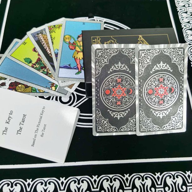 Cartas de tarot de plástico para jinete, lámina dorada, exquisita colección de cartas de adivinación de ajedrez y juego de cartas, resistente al agua y al desgaste qym unisex