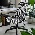 thumbnail image 2 of FKELYI Black Zebra Print Office Chair Covers Stretch Computer Chair Slipcovers for Swivel Armchair Anti-Dust Gaming Chair Slipcover for Home Office, Small, 2 of 6