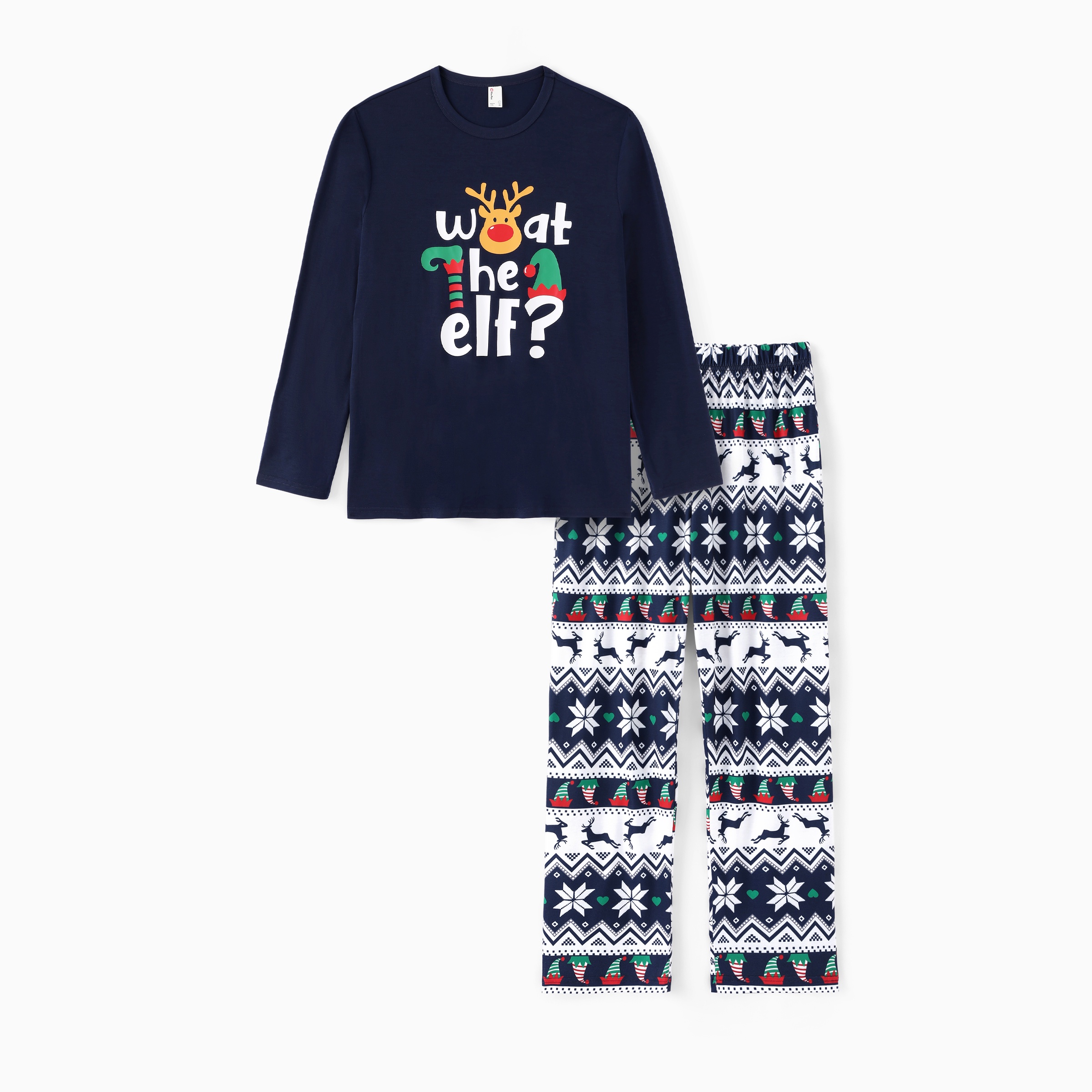 PatPat Men's Christmas Pajamas 2-Piece Elf Set photo 8