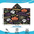 thumbnail image 2 of Happy Halloween Pattern Hooded Bath Towel，60"x35" for Ages 3 To 12 Kids, Quick Dry Lightweight Soft Microfiber Hood Beach Towel Cover Up for Kids, 2 of 7