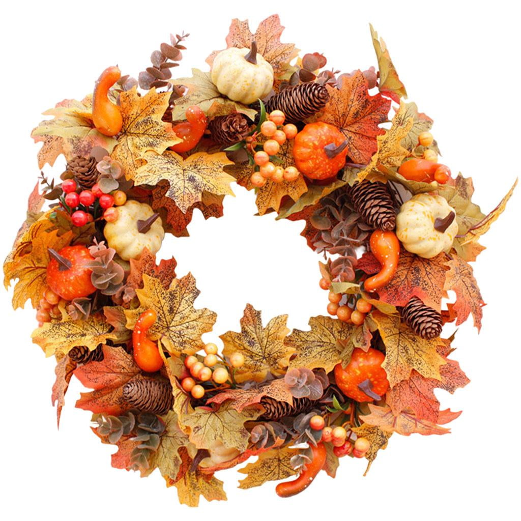Grands nœuds orange pour couronne, couronne d'automne unie pour porte d'entrée, nœuds décoratifs en toile de jute pour décoration d'intérieur et d'extérieur