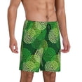 thumbnail image 2 of Fuzoiu Green Flower Print Pajama Shorts for Men, Men's Pajama Bottoms,Mens Lounge Sleepwear,Pajama Pants with Pocket-4X-Large, 2 of 6