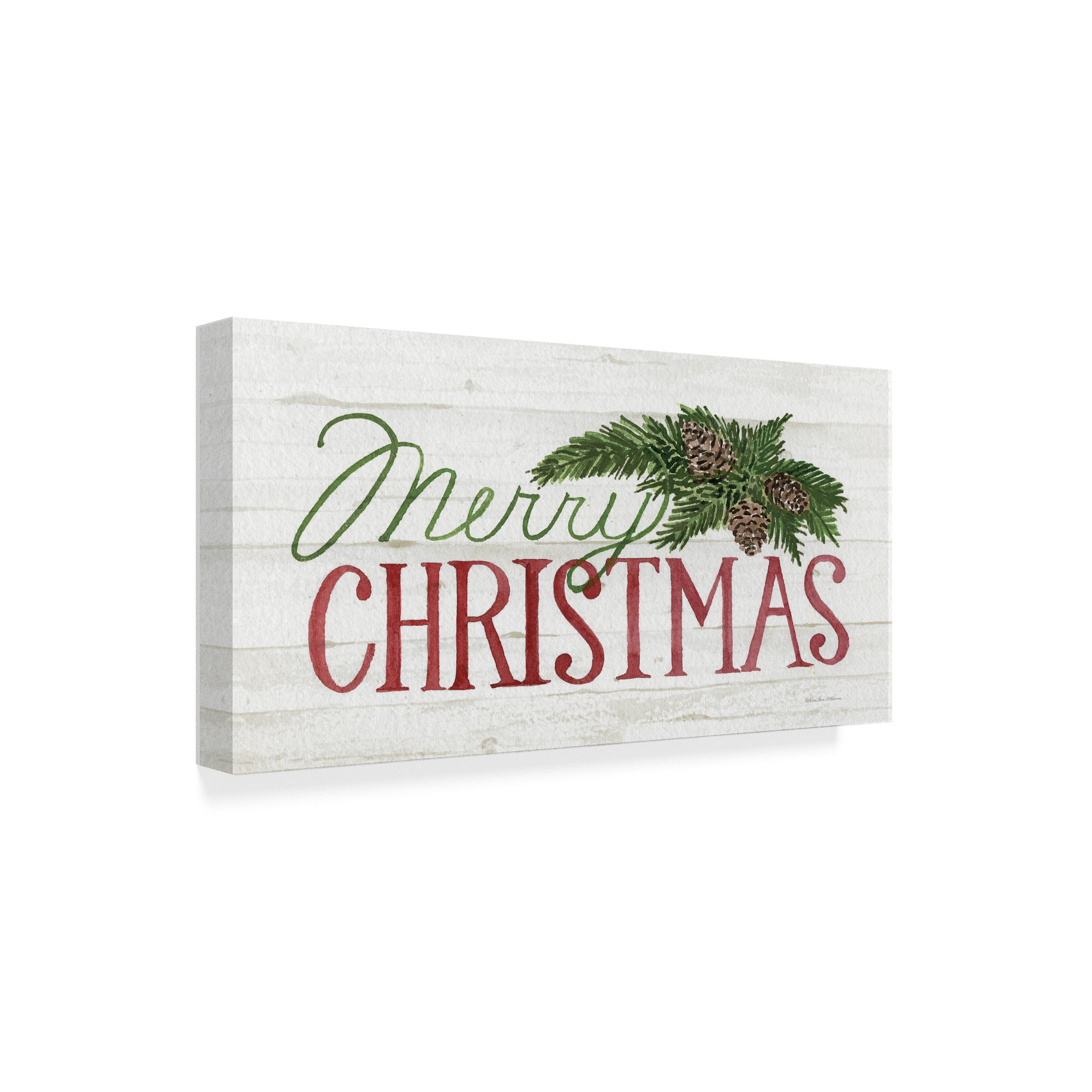 Trademark Fine Art 'Holiday Saying II on Wood Whitewash Dark' Canvas Art by Kathleen Parr McKenna
