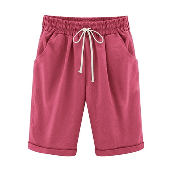 Suumer Plus Size Shorts for Womens Fshion Solid Color Temperament