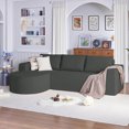 thumbnail image 3 of Soscana 104.9" L Shaped Sectional Sofa with Chaise, Boneless Sofa Couch Corduroy Fluffy Couch with Deep Seat,for Living Room,Apartment, No Assembly, 3 of 8