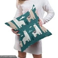 thumbnail image 5 of Ambesonne Alpaca Fabric by the Yard Upholstery, Llamas Cactus Clouds Print, 2 Yards, Dark Teal White Pale Tan, 5 of 5