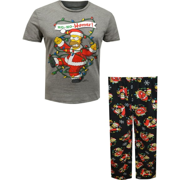 Briefly Stated Mens Homer Simpson Ho Ho Homer Santa Pajamas (Large)