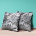 thumbnail image 4 of Amrita Sen Designs CAPL734BrCDS-ZP-18x18 18 x 18 in. Curious Deer Broadcloth Indoor & Outdoor Zippered Pillow - Silver & Black, 4 of 4