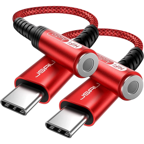 Adaptador USB tipo C a conector hembra para auriculares de 3,5 mm, JSAUX USB C a cable auxiliar de audio compatible con iPhone 15 Pro Max/15 Pro/15 Plus, Samsung Galaxy S23/S22/S21 Ultra, iPad Pro, Pi
