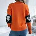 thumbnail image 4 of UngA Halloween Sweaters for Women Women's Halloween Sweatshirt Cute Spooky Long Sleeve Sweatshirts Pullover Sweater Casual Tops Crewneck Blouse Orange,M, 4 of 7