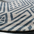thumbnail image 3 of SAFAVIEH Micro-Loop Lynwood Geometric Aztec Area Rug, Blue/Ivory, 5' x 5' Round, 3 of 7
