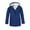 Blue, variant on LIJCC Girls Fleece Lined Raincoat Windproof Windbreaker Solid Color Full Zip Up Hooded Button Down Raincoats with Pockets Bubble Coats Winter Rain Jackets