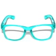 thumbnail image 2 of Retro Sunglasses - Glow in the Dark Turquoise Frame / Clear Lens, 2 of 5