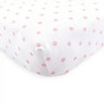 thumbnail image 2 of Luvable Friends Baby Girl Fitted Crib Sheet, Pink Chevron Dot, One Size, 2 of 3
