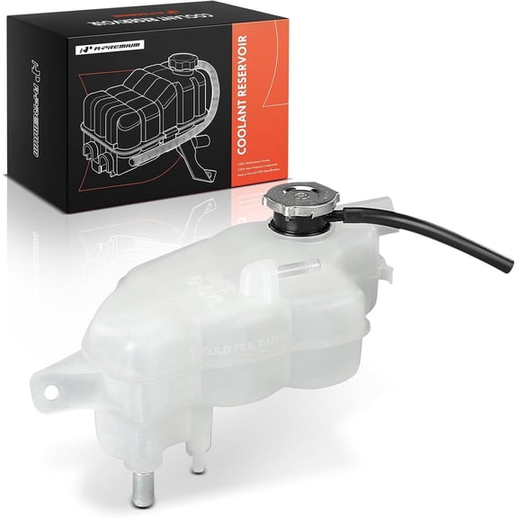 A-Premium Engine Coolant Overflow Recovery Reservoir Tank [with Cap & Hose] Compatible with Chrysler 200 2004-2006, Sebring 2007-2010 & Dodge Avenger 2008-2014 - Front Side