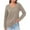 Khaki, variant on Long Sleeve Shirts for Women Soft Casual V Neck Side Split Solid Color Basic Tees Loose Tunic Tops