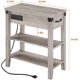 thumbnail image 2 of Rustic gris end mesa: flip - top con usb ports, outlets, cajón & almacenamiento estantes para sala de estar, 2 of 8