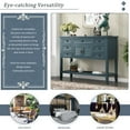 thumbnail image 4 of Console Table, Solid Wood Sofa Table, Modern Entryway Hall Table with 7 Drawers, 1 Cabinet and 1 Shelf, Entryway Side Table for Living Room, Bedrooms and Hallway, Easy to Assemble, Blue, 4 of 7