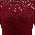 thumbnail image 6 of JINMGG Womens Plus Size $5 Women New Vintage Lace Patchwork Off Shoulder Cocktail Party Retro Swing Dress Red S, 6 of 7