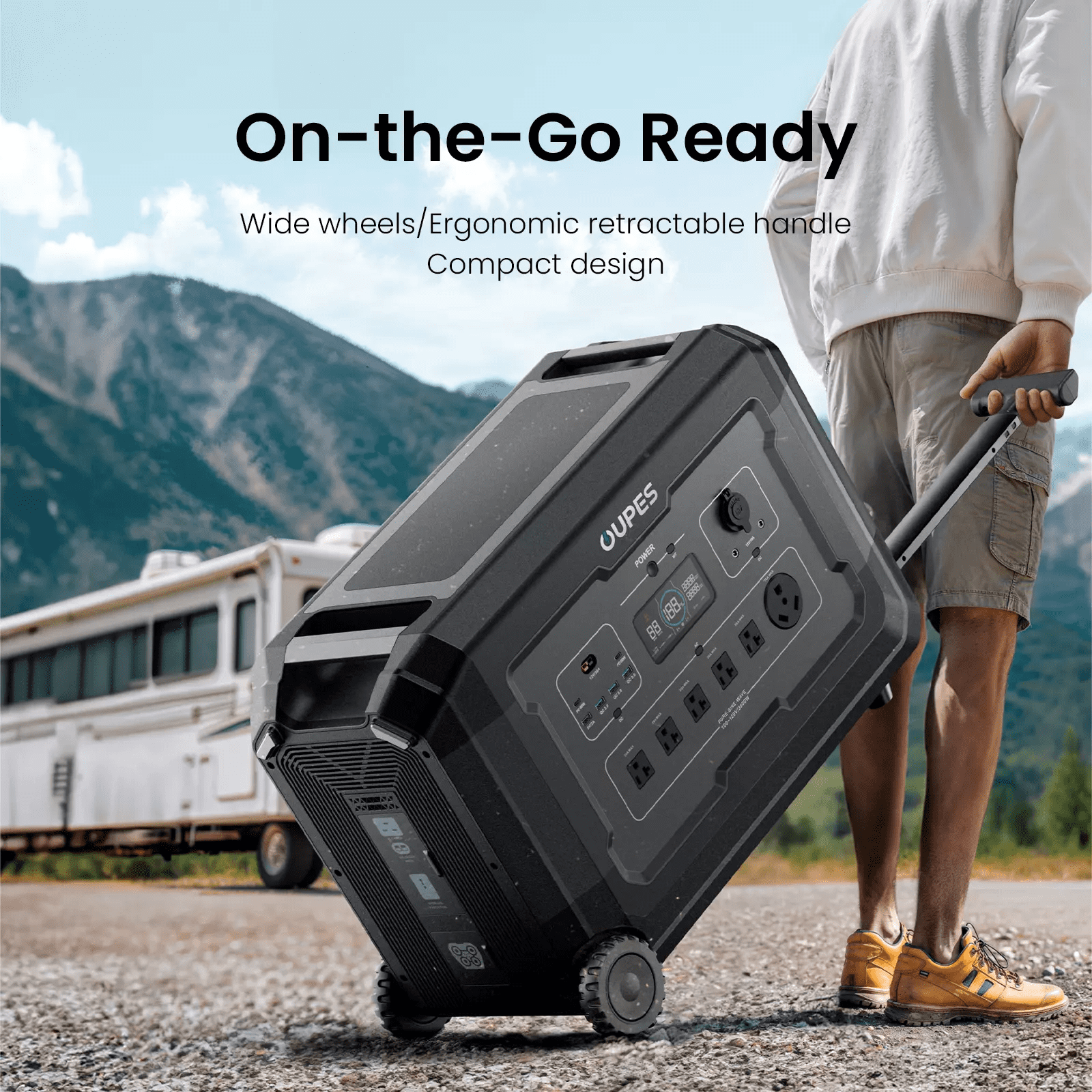 OUPES Mega 3 Portable Power Station 3600W 3072Wh Solar Generator + 2x240w solar panel for Outdoor