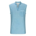 thumbnail image 4 of UQJfacai Sleeveless Shirts for Men Distressed Washed Tank Tops Henley Button Down V Neck Shirt Vintage Solid Tee Tops with Pocket M-3XL, 4 of 6