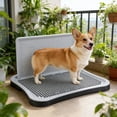 thumbnail image 6 of Dog Potty Tray with Spatter Guard, Indoor Pet Toilet with Removable Grid, Waterproof Pee Pad Holder, Easy Clean Housebreaking Training Litter Box for Small Medium Large Dogs, 6 of 6