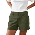thumbnail image 5 of hoksml Classic Chino Shorts for Women - Mid Rise, Button Closure with Multi-Pockets, 5 of 9