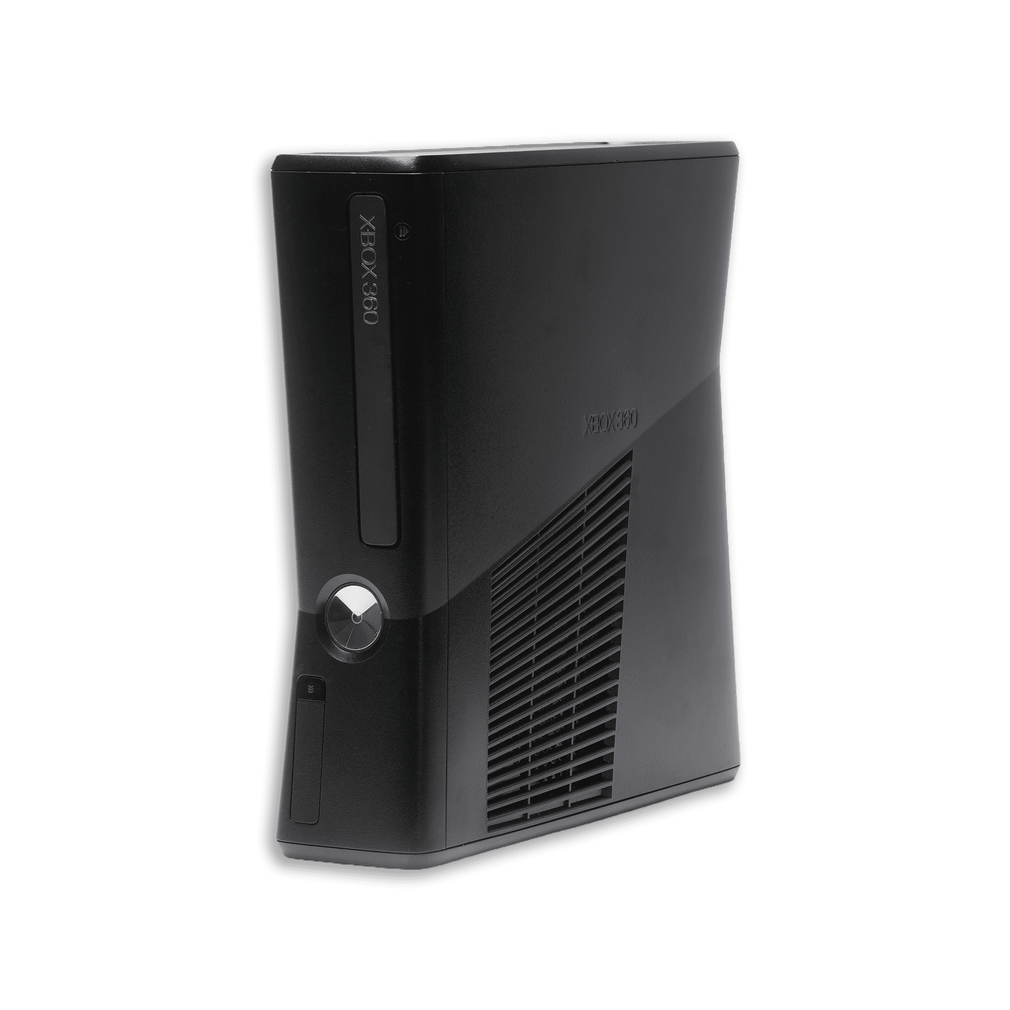 Restored Xbox 360 S 4GB Game Console Black with 2 Retrofam Black and White Game Controllers (Refurbished)