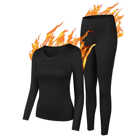 Thermal Underwear for Women,Ultra-Soft Long Johns Set with Fleece Lined,Base Layer Skiing Winter Warm Top & Bottom