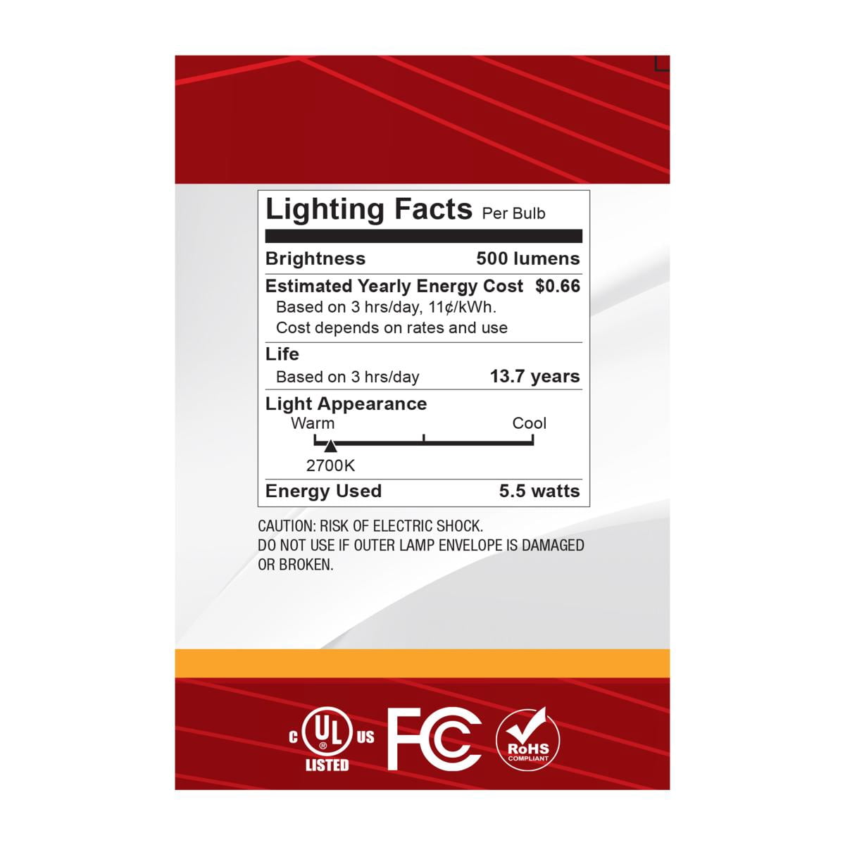 Satco S12542 G25 LED Gold Crown Globe Light Bulbs 5.5W 120V 2700K E26 Medium Base Dimmable (6 Pack)
