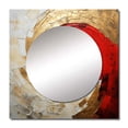 thumbnail image 2 of Designart "Subdued Red Pottery Spirals" abstract spirals Square Mirror Wall Decor Modern - Large Beige Square Bathroom Mirror - Square Printed Wall Mirror Art, 2 of 5