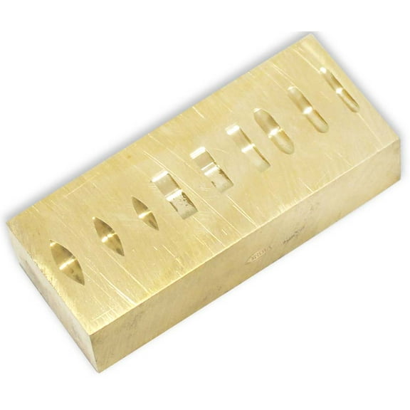 BENCH WIZARD Ring Stamping Block | Professional Grade Brass Anvil | Double-Sided 15 Groove Design | 2.75" x 1.25" x 3/4" Dimensions | Prevents Flat-Spotting | For Men & Women Rings