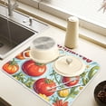 thumbnail image 2 of Yayeee Dish Drying Mat for Kitchen Counter 18" x 24" Microfiber Super Absorbent Coffee Decorative Pad, Blue Tomatoes, 2 of 9