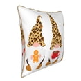 thumbnail image 2 of Zufioo Christmas Gnomes In Leopard Print Velvet Border Throw Pillow Cover, Zipper Throw Pillow Protector for Cushions Sofa Bedroom Home Decorations-20"x20", 2 of 8