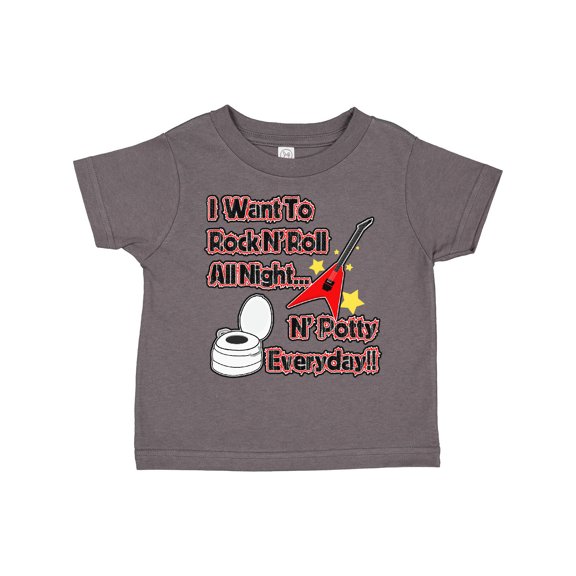 Inktastic I Want to Rock N' Roll N' Potty Everyday Boys or Girls Toddler T-Shirt
