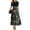 A001_Black, variant on Women's Maxi Dresses 2025 Elegant Short Sleeve Floral Wrap Dress A-Line Tiered Swing Church Dress with Ruffles
