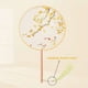 thumbnail image 4 of 1pc, Long-handled Round Silk Cloth Fan Chinese Wind Hand Fan Chinese Ancient Wind Translucent Silk Group Fan Hanfu Cheongsam Dress Up Accessories, 4 of 4