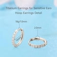 thumbnail image 4 of Limerencia Hypoallergenic G23 Pure Titanium Pairs Small Huggie Hoop Earrings  (14mm, White CZ), 4 of 7