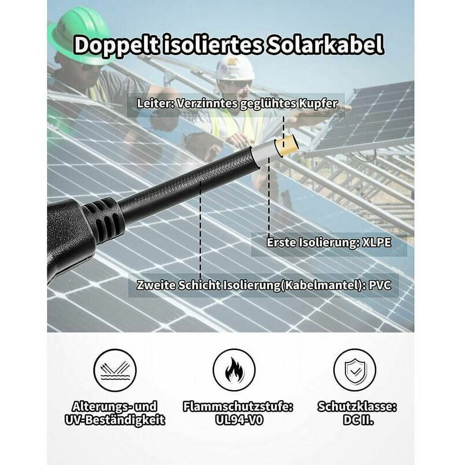 Male-to-Female Splitter for 1-2 Legs, PV Photovoltaic Compatibility Solar Panel Cable Connector